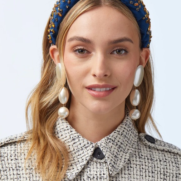 Lele Sadoughi Pearl Linear Bubble Earrings - Picture 2 of 9